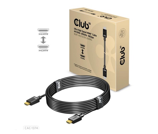 Club3D Kabel Ultra Rychlý HDMI™, 4K120Hz, 8K60Hz Cable 48Gbps (M/M), 28AWG, 4m