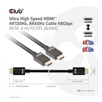 Club3D Kabel Ultra Rychlý HDMI™, 4K120Hz, 8K60Hz Cable 48Gbps (M/M), 28AWG, 4m