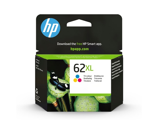 HP 62XL High Yield Tri-color Original Ink Cartridge (415 pages)