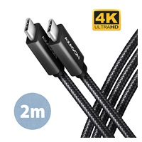 AXAGON BUCM32-CM20AB, SPEED+ kabel USB-C <-> USB-C, 2m, USB 20Gbps, PD 100W 5A, 4k HD, ALU, oplet, černý