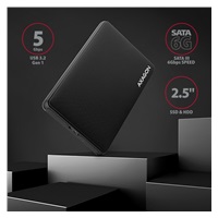 AXAGON EE25-SL, USB 3.2 Gen 1 - SATA 6G, 2.5" SLIDE box, bezšroubkový, černý
