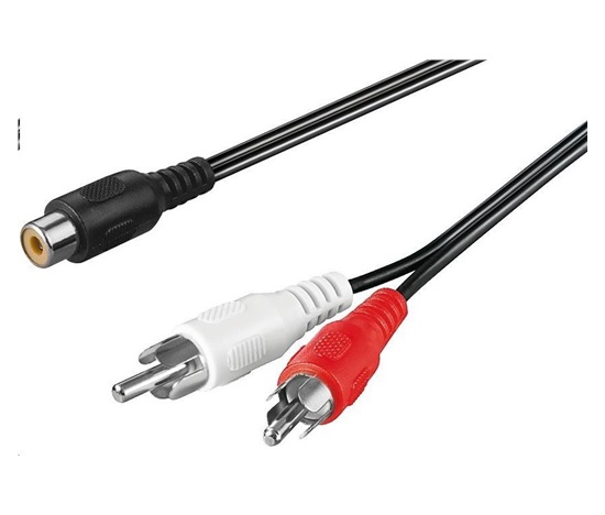 PremiumCord Kabel 1x CINCH female - 2x CINCH male 20cm