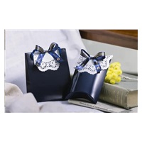 BROTHER TZE-RN34 - kazeta TZ šířky 12mm, TEXTILNÍ páska 4m- pro tvorbu dárků - NELEPÍCÍ - MODRÁ PÁSKA, ZLATÝ POTISK gold