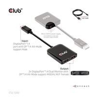 Club3D hub MST USB-C na DisplayPort, 4K60Hz (M/F)