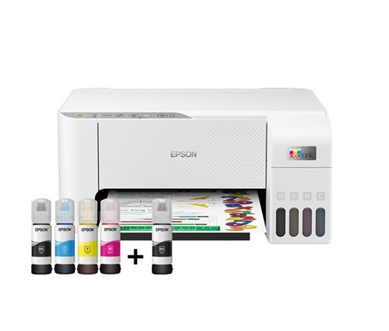 EPSON tiskárna ink EcoTank L3256, 3v1, A4, 1440x5760dpi, 33ppm, USB, Wi-Fi, bílá, 3 roky záruka po reg.