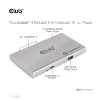 Club3D hubThunderbolt 4 Portable 5-in-1 Hub with Smart Power