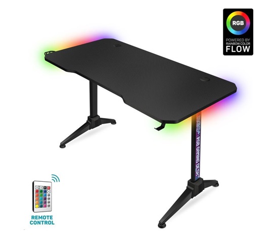 CONNECT IT NEO+ herní stůl s RGB podsvícením, černá