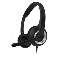 CONNECT IT HOME & OFFICE náhlavní sluchátka s mikrofonem, černá