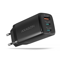 AXAGON ACU-DPQ65, GaN nabíječka do sítě 65W, 3x port (USB-A + dual USB-C), PD3.0/QC4+/PPS/Apple