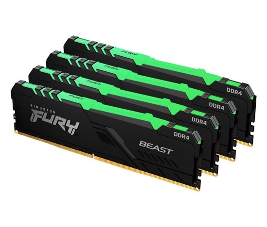 KINGSTON DIMM DDR4 64GB (Kit of 4) 3200MT/s CL16 1Gx8 FURY Beast RGB