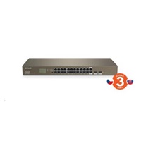 Tenda TEG1024F - 22-port Gigabit Ethernet Switch + 2x Combo SFP/RJ45, 10/100/1000 Mbps, Fanless, Rackmount, Kov