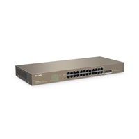 Tenda TEG1024F - 22-port Gigabit Ethernet Switch + 2x Combo SFP/RJ45, 10/100/1000 Mbps, Fanless, Rackmount, Kov