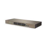 Tenda TEG1024F - 22-port Gigabit Ethernet Switch + 2x Combo SFP/RJ45, 10/100/1000 Mbps, Fanless, Rackmount, Kov