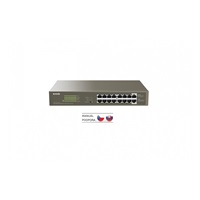 Tenda TEG1116P-16-150W - PoE AT Switch 135Watt, 16xRJ45 Switch s 16x 10/100/1000 Mbps PoE, Fanless, Kov