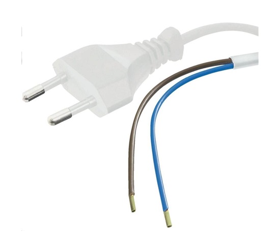 PREMIUMCORD Kabel Flexo síťový dvoužilový 230V s vidlicí 3m bílý