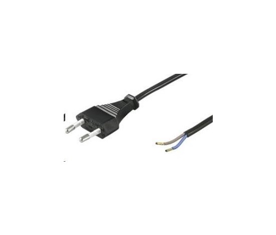 PREMIUMCORD Kabel Flexo síťový dvoužilový 230V s vidlicí 2m černý