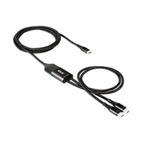 Club3D nabíjecí kabel USB Type-C, Y charging cable to 2x USB Type-C max. 100W, 1.83m/6ft M/M