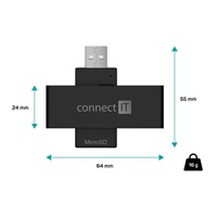 CONNECT IT USB čtečka eObčanek a čipových karet, černá