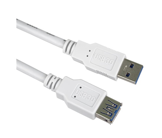 PremiumCord Prodlužovací kabel USB 3.0 Super-speed 5Gbps A-A, MF, 9pin, 0.5m, bílá