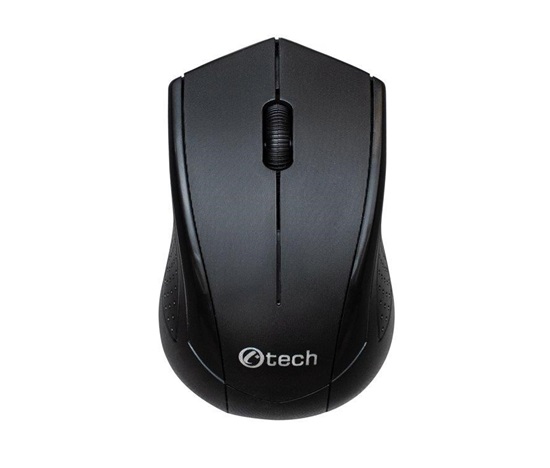 C-TECH myš WLM-07, bezdrátová, 1200DPI, 3 tlačítka, USB nano receiver, černá