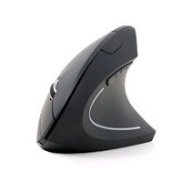 GEMBIRD myš MUSW-ERGO-01, vertikální, bezdrátová, USB receiver, černá