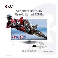 Club3D Ultra Rychlý HDMI™ Certifikovaný, 4K120Hz 8K60Hz 48Gbps M/M 5m/16.4ft, 28 AWG