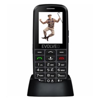 EVOLVEO EasyPhone EG, mobilní telefon pro seniory s nabíjecím stojánkem, černá