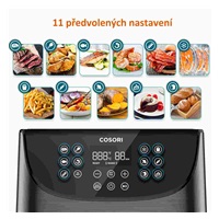 Cosori CP158-AF PREMIUM –  5.5L  horkovzdušná fritéza + 5x špíz a gril. rošt, black