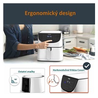 Cosori CP158-AF PREMIUM –  5.5L  horkovzdušná fritéza + 5x špíz a gril. rošt, white