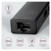 AXAGON HMC-GL3A, USB 3.2 Gen 1 hub, porty 3x USB-A + Gigabit Ethernet, kovový, kabel USB-C 20cm