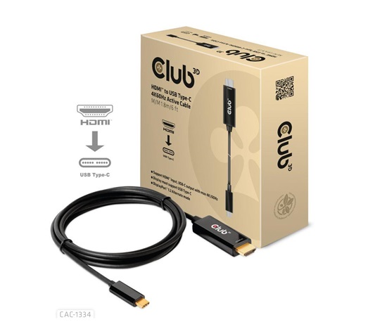 Club3D aktivní kabel HDMI na USB-C, 4K60Hz, 1.8m, M/M