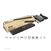 Club3D Dokovací stanice USB-C 12v1, 1xDP, 2xHDMI, 1xUSB-C, 5xUSB, 1xRJ45, 1x3.5mm, čtečka SD karet, černá
