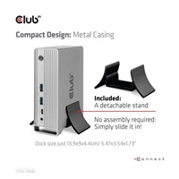 Club3D Dokovací stanice USB-C, Triple Display DP 1.4 Alt mode Displaylink Dynamic PD Charging Dock with 120 Watt PS