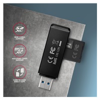 AXAGON CRE-S2N, USB-A 3.2 Gen 1 - SUPERSPEED čtečka karet, 2-slot & lun SD/microSD, podpora UHS-I