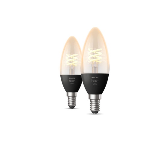 PHILIPS Hue White 4.5W 550 Filament svíčka E14 2ks