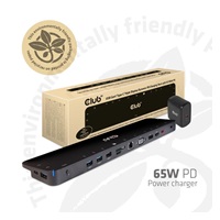 Club3D dokovací stanice USB-C s napájecím adaptérem Triple Display Dynamic PD, 65 W