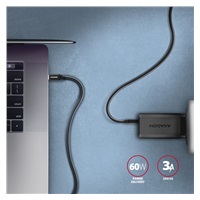 AXAGON BUCM3-CM10AB, SPEED kabel USB-C <-> USB-C, 1m, USB 3.2 Gen 1, PD 60W 3A, ALU, oplet, černý