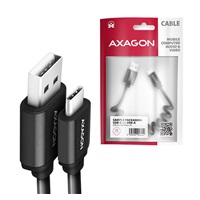 AXAGON BUCM-AM10TB, TWISTER kabel USB-C <-> USB-A, 0.6m, USB 2.0, 3A, ALU, tpe, černý