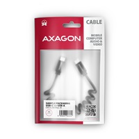 AXAGON BUCM-CM10TB, TWISTER kabel USB-C <-> USB-C, 0.6m, USB 2.0, PD 60W 3A, ALU, tpe, černý
