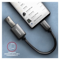 AXAGON RUCM-AFAC, kabelová redukce USB-C (M) <-> USB-A (F), 20cm, USB 3.2 Gen 1, 3A, ALU