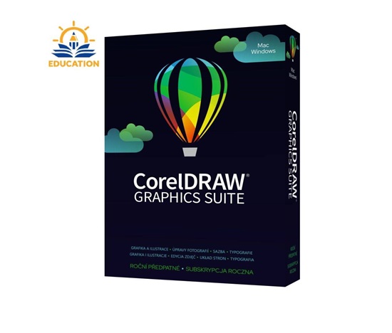 CorelDRAW Graphics Suite Education 365 dní obnovení pronájmu licence  1 Lic ESD (Windows/MAC) EN/FR/DE/IT/SP/BP/NL/CZ/PL