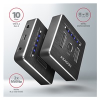 AXAGON ADSA-M2C, USB-C 3.2 Gen 2 -  2x M.2 NVMe SSD CLONE MASTER dokovací stanice