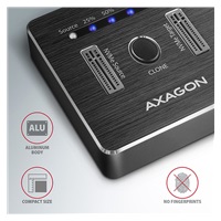 AXAGON ADSA-M2C, USB-C 3.2 Gen 2 -  2x M.2 NVMe SSD CLONE MASTER dokovací stanice