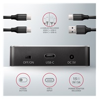 AXAGON ADSA-M2C, USB-C 3.2 Gen 2 -  2x M.2 NVMe SSD CLONE MASTER dokovací stanice