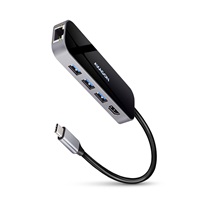 AXAGON HMC-6GL, USB 3.2 Gen 1 hub, porty 3x USB-A, HDMI 4k/30Hz, RJ-45 GLAN, PD 100W, kabel USB-C 20cm