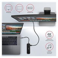 AXAGON HMC-6GL, USB 3.2 Gen 1 hub, porty 3x USB-A, HDMI 4k/30Hz, RJ-45 GLAN, PD 100W, kabel USB-C 20cm