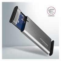 AXAGON EEM2-SG2, USB-C 3.2 Gen 2 - M.2 NVMe & SATA SSD kovový RAW box, bezšroubkový, stříbrný