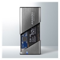AXAGON EEM2-SG2, USB-C 3.2 Gen 2 - M.2 NVMe & SATA SSD kovový RAW box, bezšroubkový, stříbrný