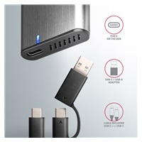 AXAGON EEM2-SG2, USB-C 3.2 Gen 2 - M.2 NVMe & SATA SSD kovový RAW box, bezšroubkový, stříbrný