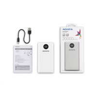 ADATA PowerBank P20000QCD - externí baterie pro mobil/tablet 20000mAh, 2,1A, bílá (74Wh)